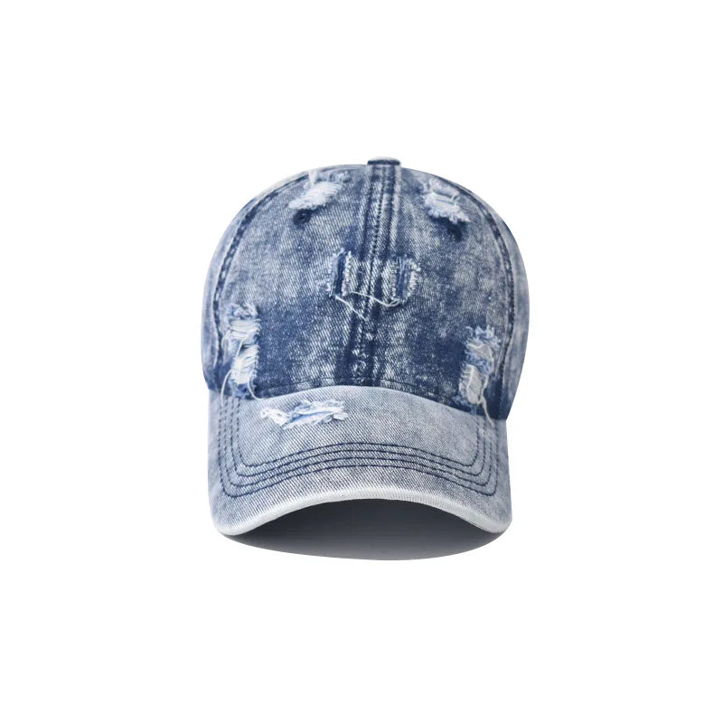 Spring Autumn Wash Denim Woman's Hat Cap Hip Hop Fitted Cap