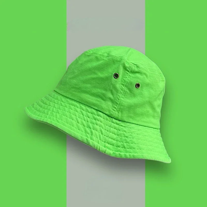 Fluorescent Bucket Hat Women All-Match Men's Caps Panama