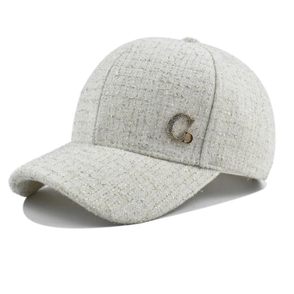 Metal M Patch Baseball Cap Black Elegant Man Hat