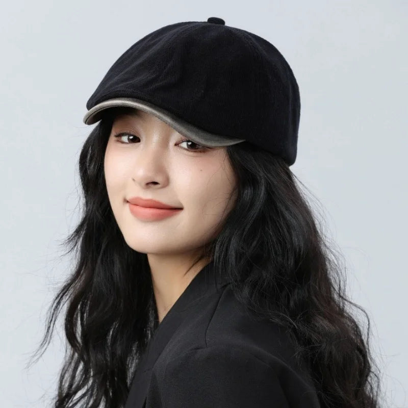Vintage Style Forward Cap Y2k High Street Beret Hats