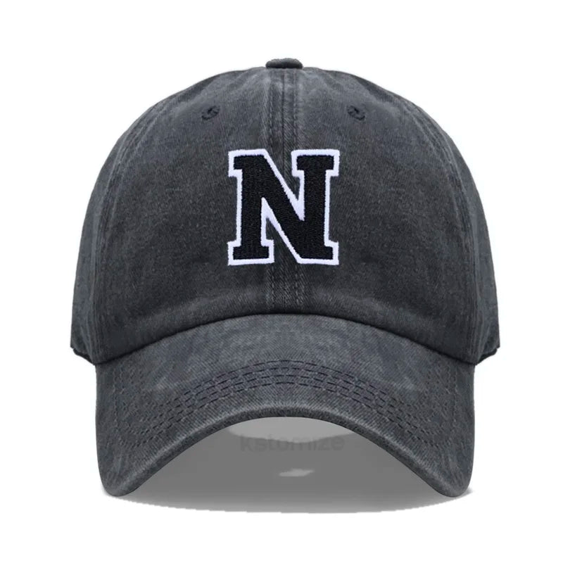 Initial Letter A-Z Embroider Baseball Cap