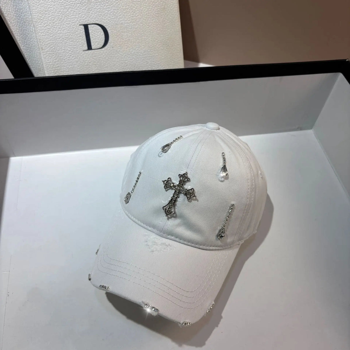 Fashion Rhinestone Cross Baseball Cap