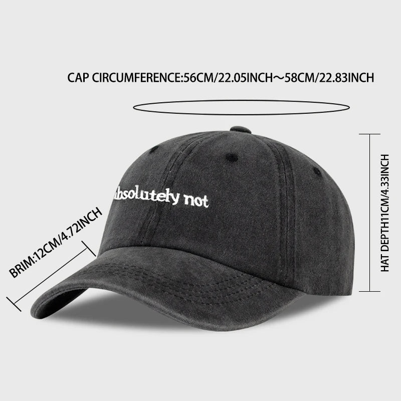 MLFO Absolutely Not Embroidered Washed Baseball Cap Lightweight Breathable and Adjustable Unisex Hat