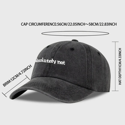 MLFO Absolutely Not Embroidered Washed Baseball Cap Lightweight Breathable and Adjustable Unisex Hat