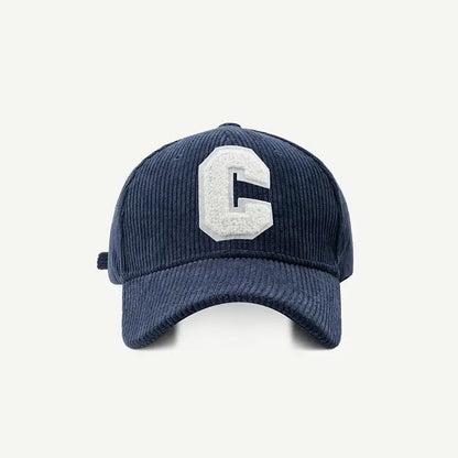 Corduroy Baseball Cap Ladirs Fashion C Letter