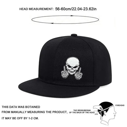 Unisex Skeleton Finger Embroidery Hip-Hop Hats Spring Autumn