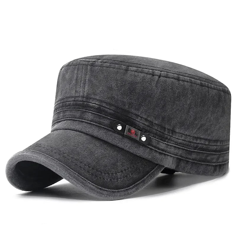 New Washed Hat Made Old Cotton Flat Top Autumn And Winter