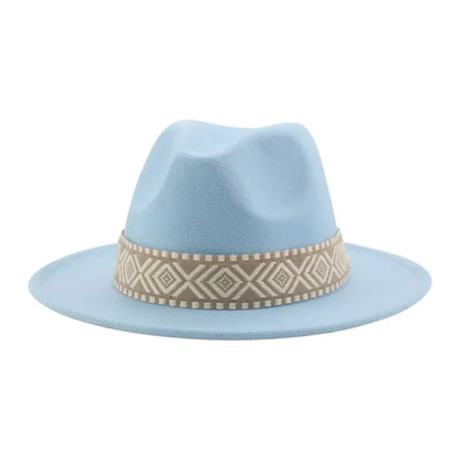 Panama Hat Western Cowboy Hats For Women Solid Big Brim Casual Fedoras Men Women