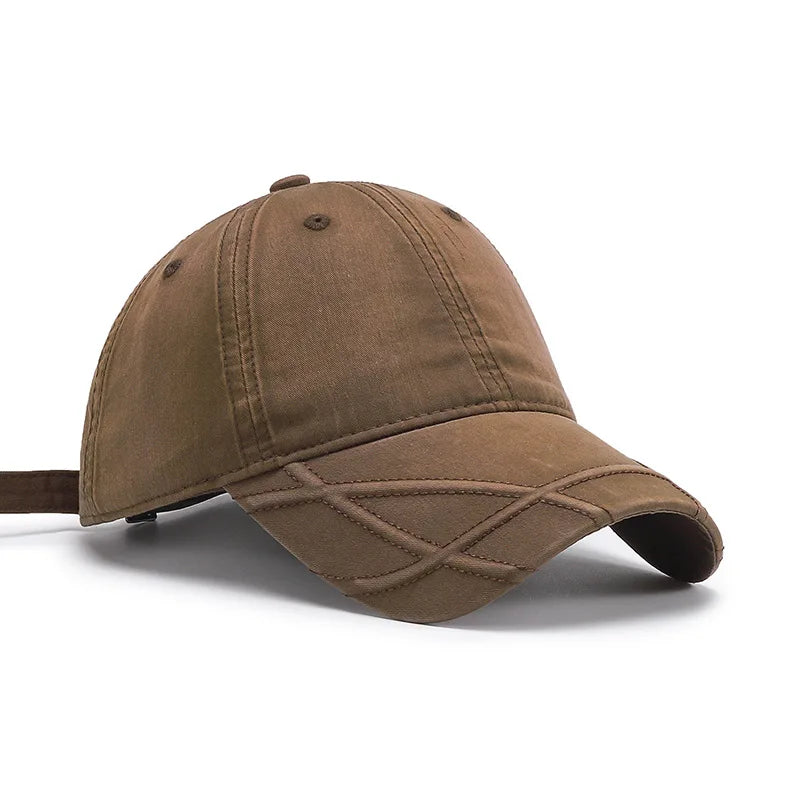 High-Quality Vintage Washed Distressed Denim Baseball Cap