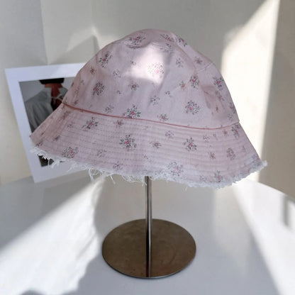 Korean Sweet Floral Flat-Top Baseball Caps For Women Spring Summer