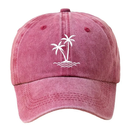 Vintage Palm Tree Print Design Baseball Cap Men Women