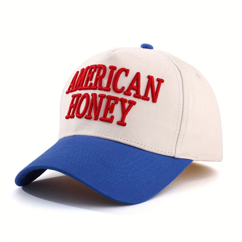 Color Block Baseball Cap Adjustable Sun Hat Casual Curved Brim Trucker Hat