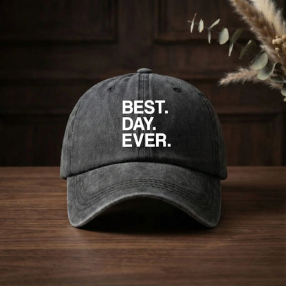 Best Day Ever Baseball Cap Unisex Distressed Polyester Outdoor Casual Sun Hat