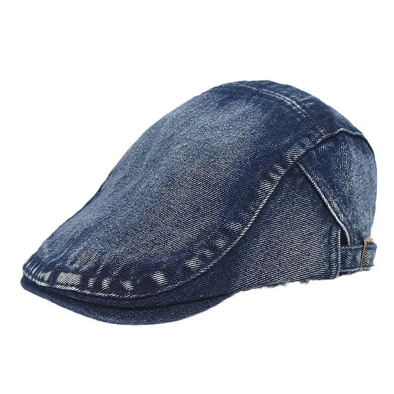 Japanese Retro Distressed Denim Forward-Cap