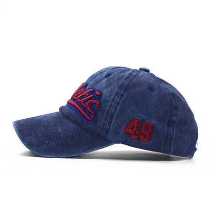 Athletic Letter Embroidery Baseball Cap Women Men