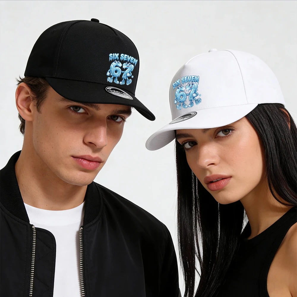 1/2 PC of 67 Ice Cartoon Printed Flat Bottom Brim Snapback Cap