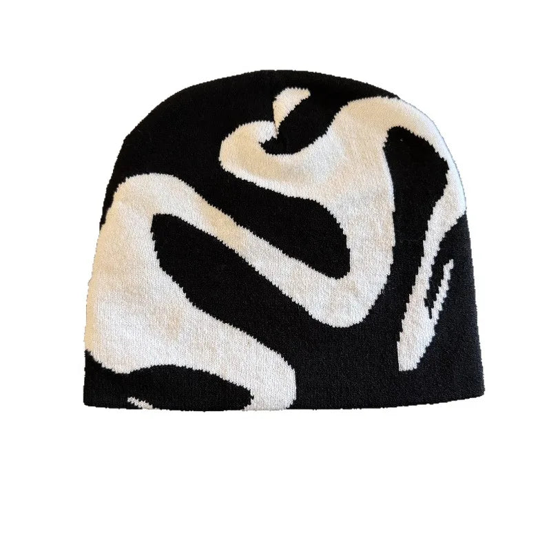 Trendy Knit Beanies Winter Jacquard Windproof Warm Hat Outdoor