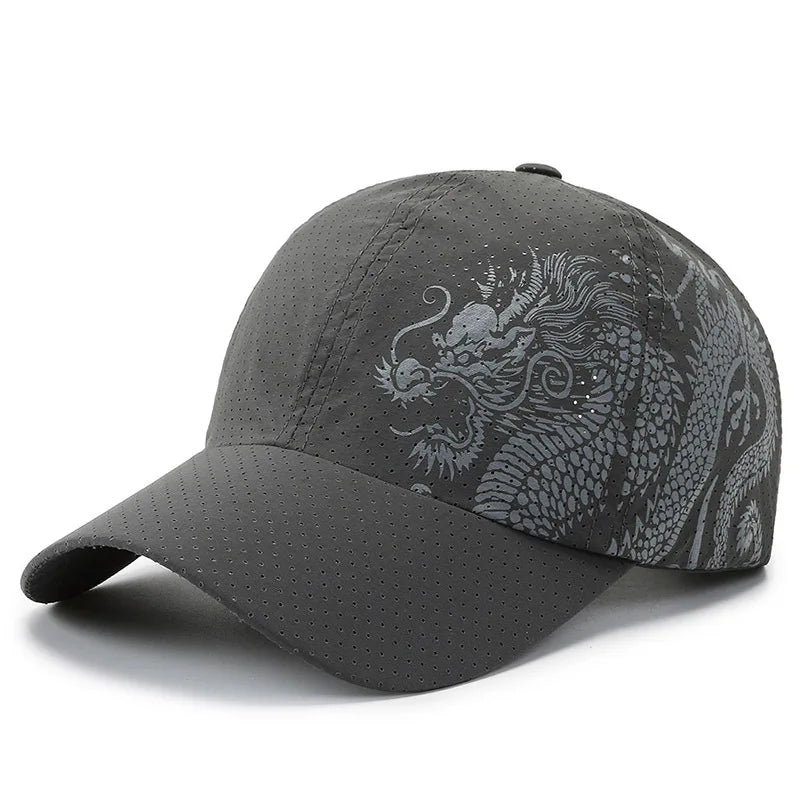 Style Dragon Print Baseball Cap Quick-Dry Outdoor Sun Hat