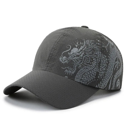 Style Dragon Print Baseball Cap Quick-Dry Outdoor Sun Hat