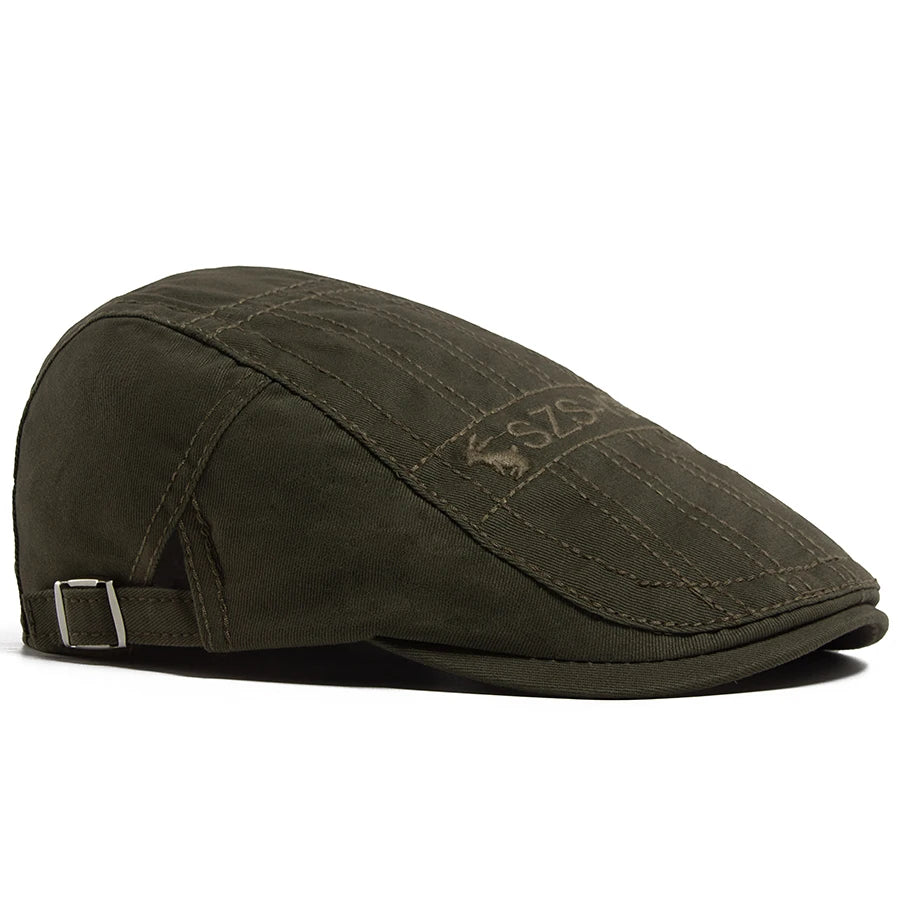 Men Beret Fashion Rabbit Embroidery Flat Caps