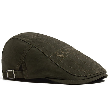 Men Beret Fashion Rabbit Embroidery Flat Caps