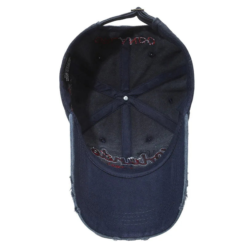 American Retro Old Baseball Cap Soft Top Big Head Circumference Showing Face Small Cap Outdoor Letter Embroidered Sun Hat