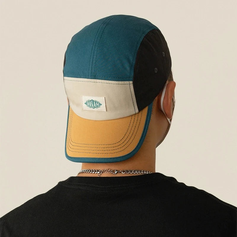 American Color Block Letter Retro Baseball Hats New Men Woman