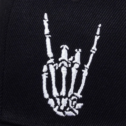 Finger Embroidery Snapback Cap Cotton