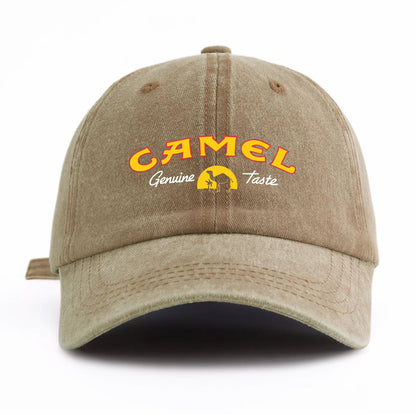 Camel Print Washed Baseball Cap For Adults, Minimalist Retro Style Casual Soft