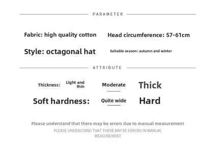 Japanese Simple Sticker Retro Corduroy Berets Cap For Women Spring And Autumn