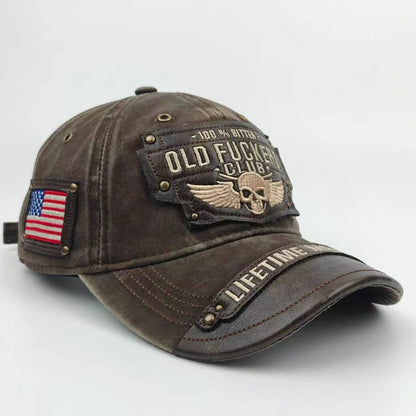 American Punk Old Timer Club Fashion Casual Washed Vintage Baseball Cap Embroidered Style Unisex Duckbill Cap