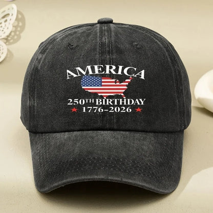 1pc Women'S Baseball Cap with 250 Birthday Anniversary Series of The United States,Versatile Retro Soft-Top Dad Hat for Outdoor