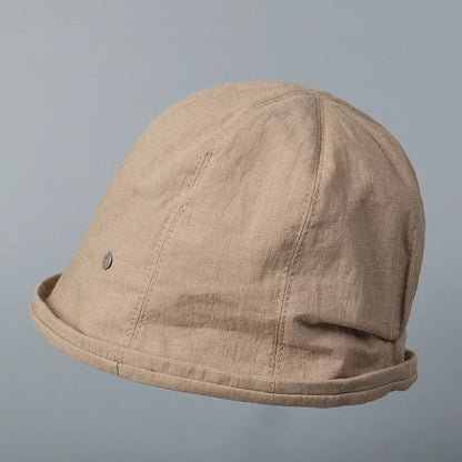 Linen Curled Edge Sun Hats For Women Foldable Bucket Hat Summer Visors Caps