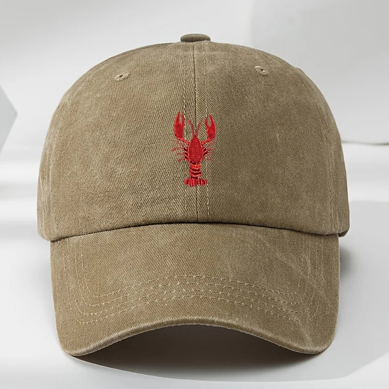 1pc Unisex Leisure Fun Lobster Embroidered Baseball Caps