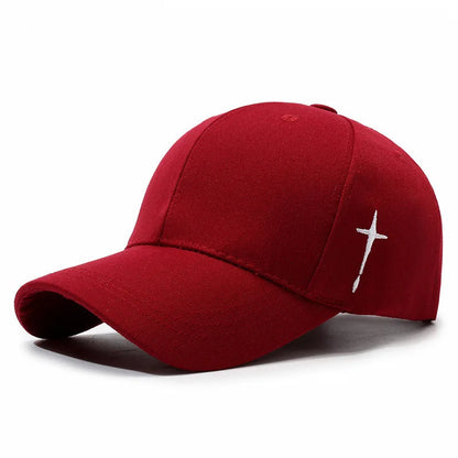 Unisex Simple Cross Water Drop Embroidery Baseball Caps Spring and Autumn