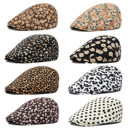 Fashion Retro Floral Beret Hat Fishing Casual Outdoor