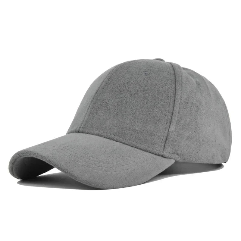 Fashion False Suede Baseball Caps For Men Women Autumn Winter Solid Retro Unisex  Adjustable Sun Caps