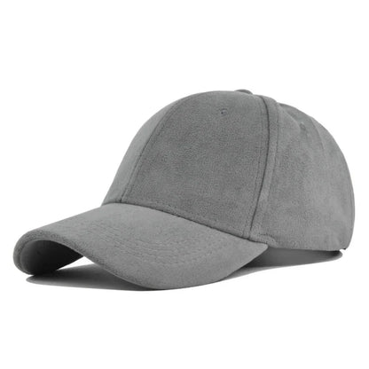 Fashion False Suede Baseball Caps For Men Women Autumn Winter Solid Retro Unisex  Adjustable Sun Caps
