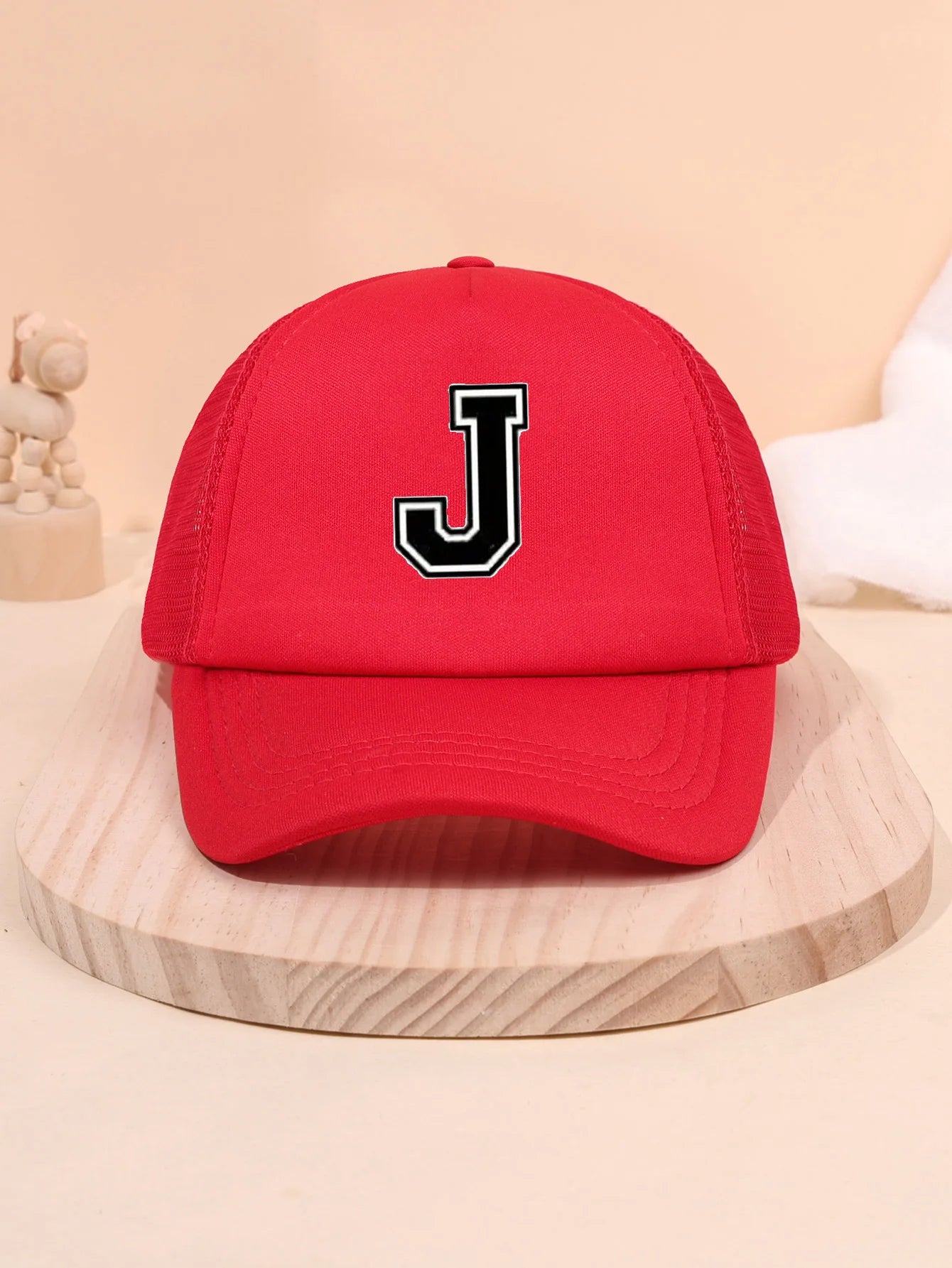 1pc Children's Letter A-Z Sunshade Baseball Cap, Spring and Summer Mesh Breathable
