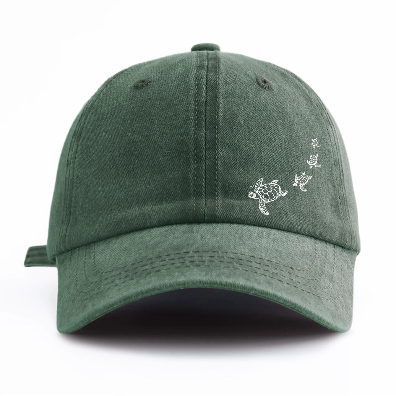 Turtle Print Washed Baseball Cap