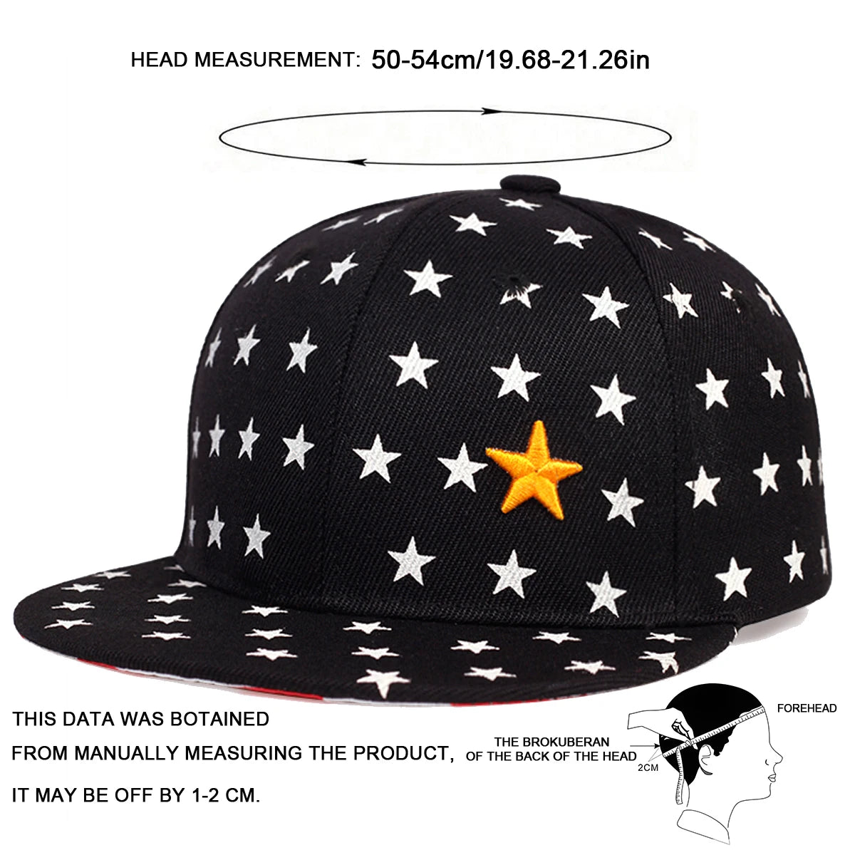 Children Five Pointed Star Embroidery Baseball Caps