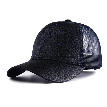 Summer Glitter High Ponytail Baseball Cap Female