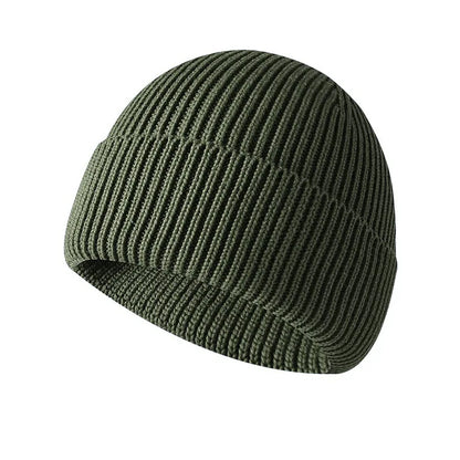 Winter Keep Warm Acrylic Cotton Blend Knitted Fabric Hat For Adult