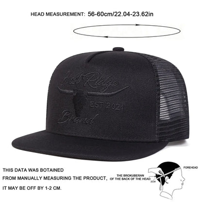 Unisex Bullhead Letter Embroidery Hip-hop Net Hats Spring Summer