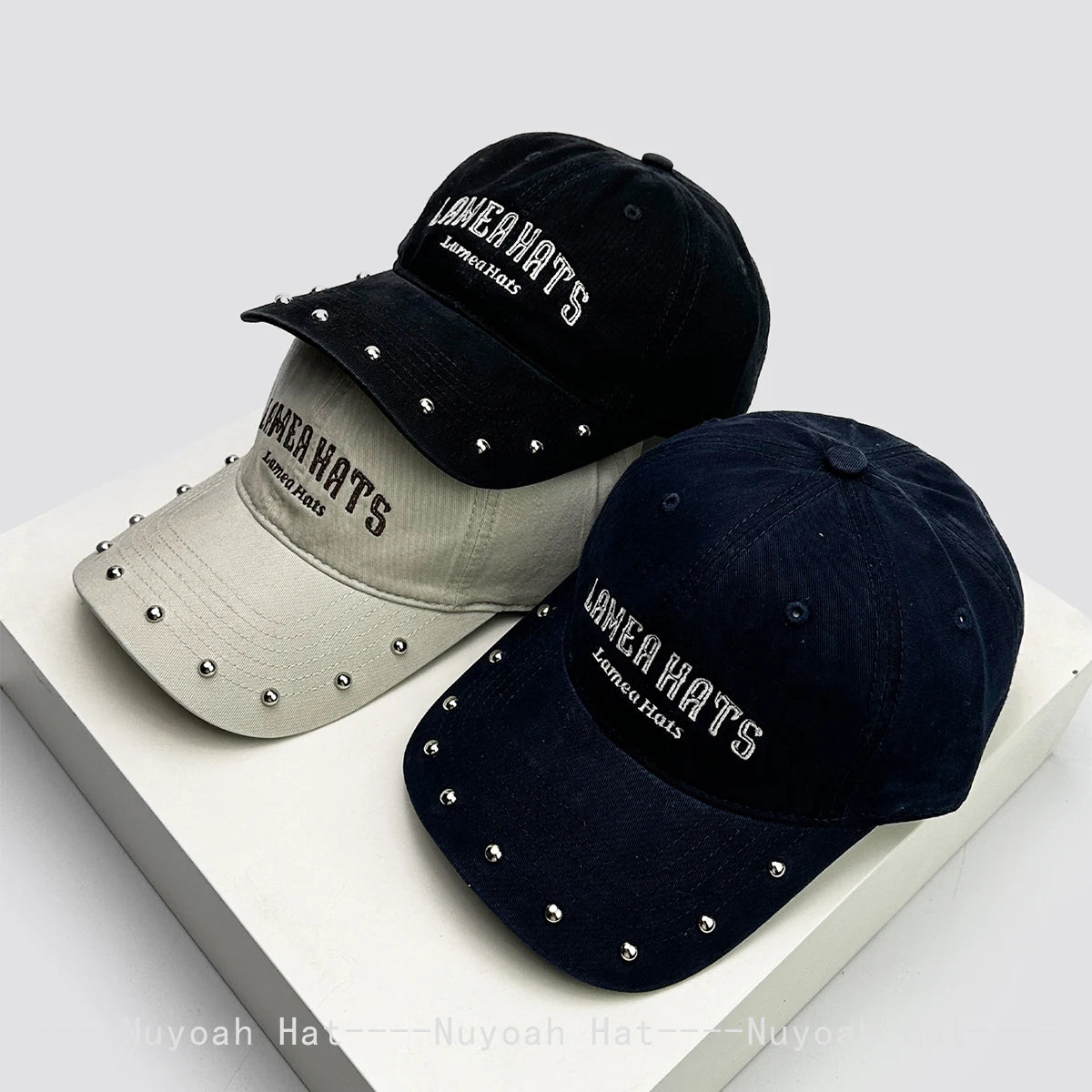 American Retro Rivet Embroidered Letters Baseball Hats