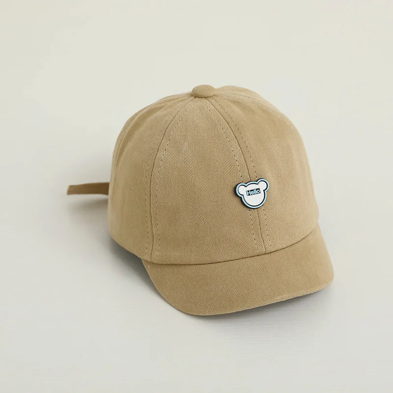 Korean Kids Bear Baseball Hat Solid Color Duck Tongue Cap