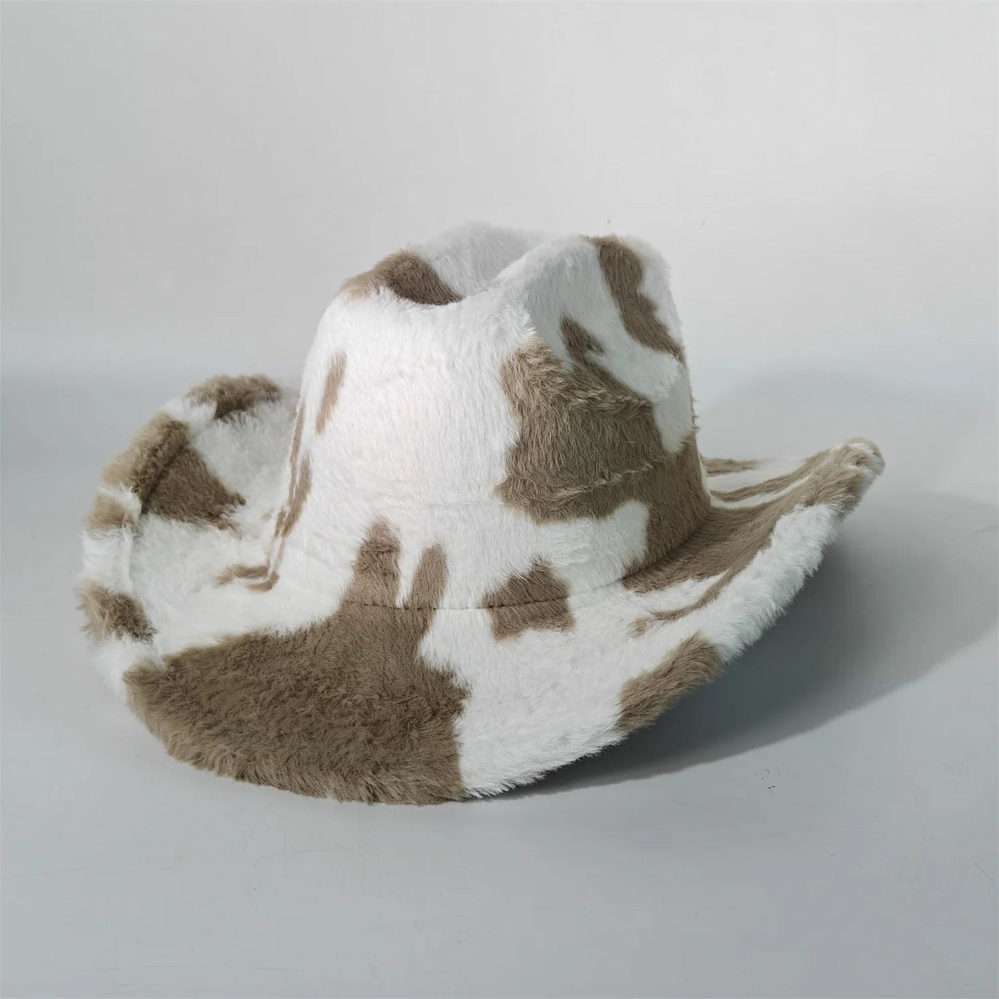 Leopard Print Rabbit Fur Cowboy Hat 7.5cm Western Cowboy Fedora