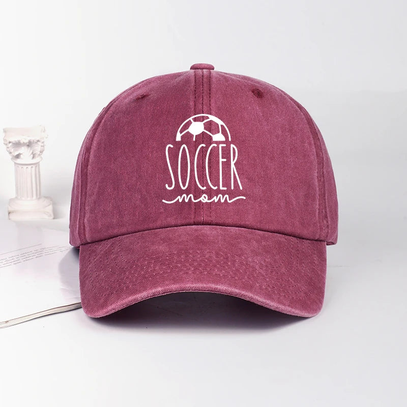 Soccer Mom Print Washed Baseball Cap For Moms
