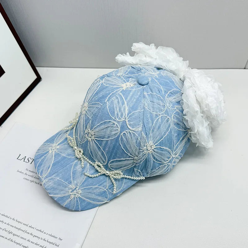 Lace Flower Baseball Caps For Women
