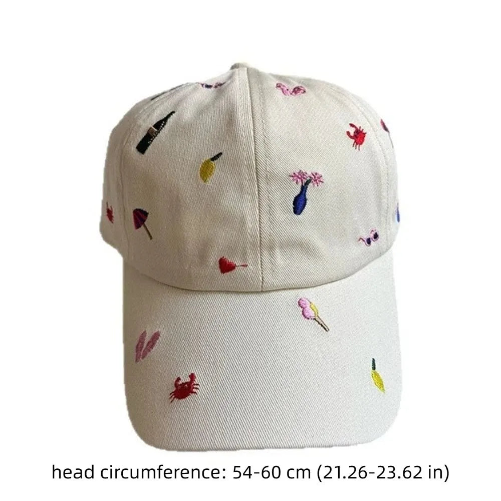 Casual Creative Embroidered Baseball Cap Graffiti Crab Cartoon Baseball Hat